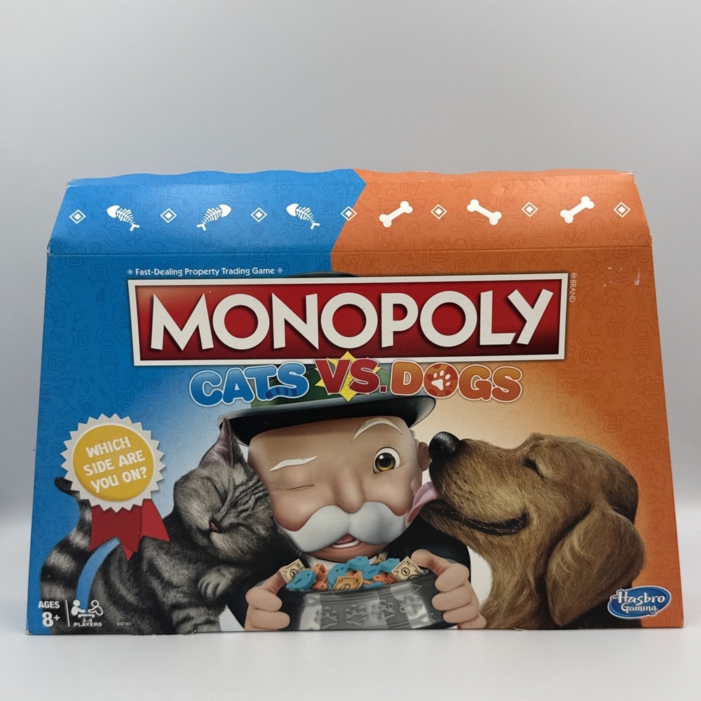 2018 Monopoly Cats Vs. Dogs Board Game Limited Edition Hasbro New Mint Sealed
